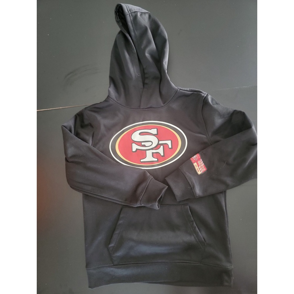NFL Ultra Game San Francisco 49ers Kids Black Hoodie Sweatshirt Size 10-12